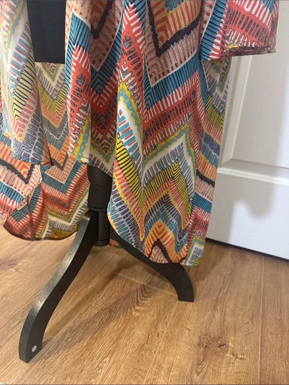 GC Collection Boho Hippie 70s Multicolor Geometric Open Cardigan Kimono - Picture 5 of 6